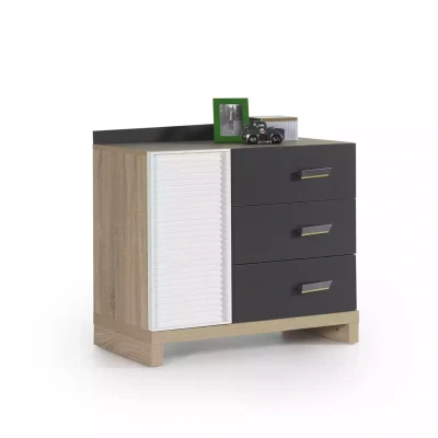 Juego de muebles para niños cama habitación infantil gris 8 piezas