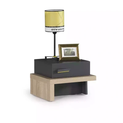 Mesa de noche mesa de teléfono habitación infantil mesa de madera gris