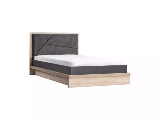 Cama nido con marco de madera gris para habitación moderna de adolescentes