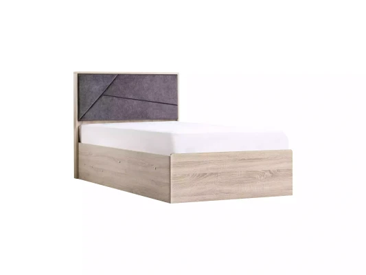 Cama de almacenamiento Barnes, construcción de madera, gris, camas para habitación infantil