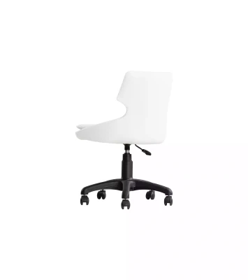 Silla giratoria para niños, silla de oficina para niños, puff blanco