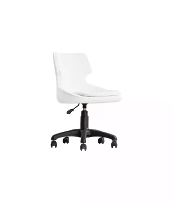 Silla giratoria para niños, silla de oficina para niños, puff blanco