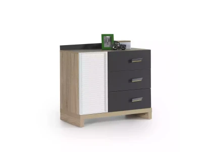 Juego de muebles para niños cama para habitación gris 10 piezas