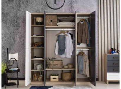 Muebles de habitación infantil Cama para niños juego de 4 piezas gris