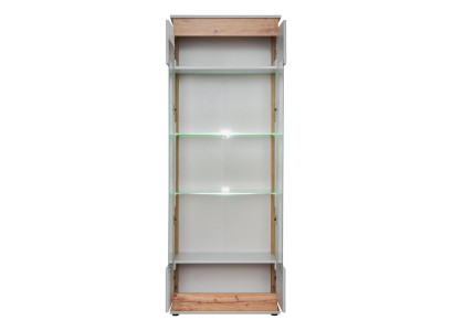 Moderna pared de madera gris marrón con soporte para TV 2x vitrinas diseño de lujo