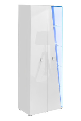 Conjunto de sala de estar blanco de lujo con pared moderna 2x vitrina y soporte para TV 3 piezas