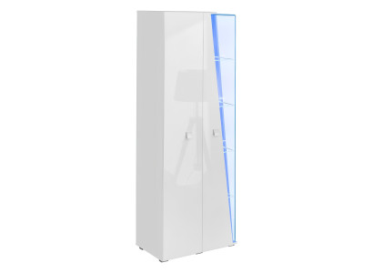 Conjunto de sala de estar blanco de lujo con pared moderna 2x vitrina y soporte para TV 3 piezas