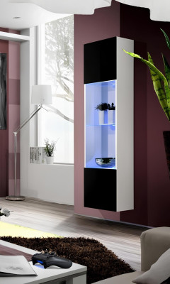 Vitrina de madera suspendida diseño moderno blanco