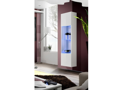 Vitrina blanca de lujo para salón, vitrina suspendida, muebles de diseño en madera