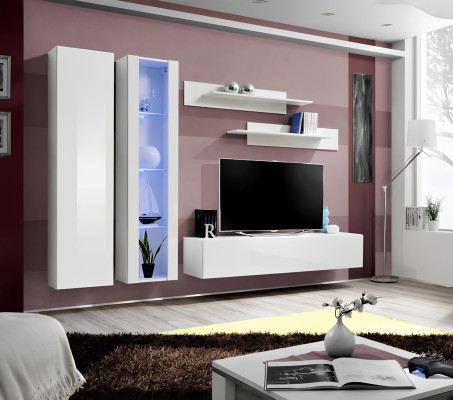 Moderna pared de salón blanca muebles de diseño de madera armario empotrado