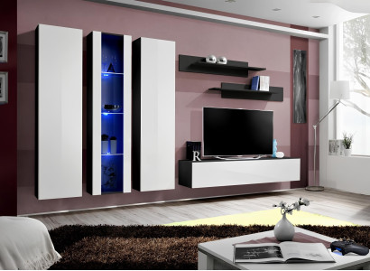 Mueble moderno con vitrina, soporte para TV, armario de pared, estanterías de salón, nuevo
