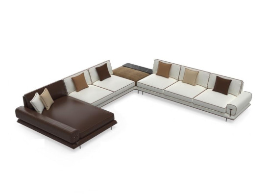 Sofá de esquina en forma de U de madera