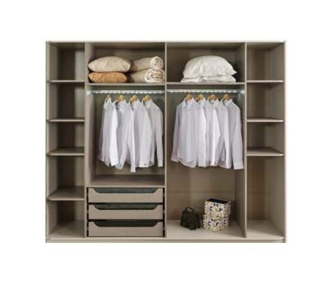 Armario de vidrio blanco brillante, armarios de diseño para dormitorio, muebles de madera