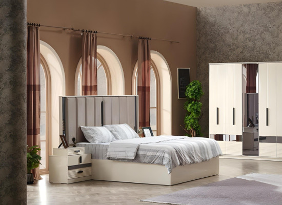 Juego de dormitorio de 5 piezas diseño moderno muebles completos cama armario de lujo