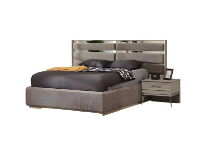 Cama matrimonial de diseño gris moderno lujo muebles de dormitorio