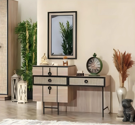 Juego completo de dormitorio moderno de 6 piezas diseño de cama lujosa armario