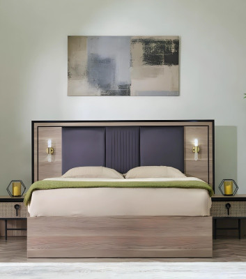 Cama de diseño moderno de lujo muebles de madera