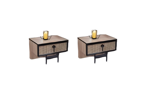 Moderno 2x mesitas de noche beige diseño dormitorio muebles de lujo en madera