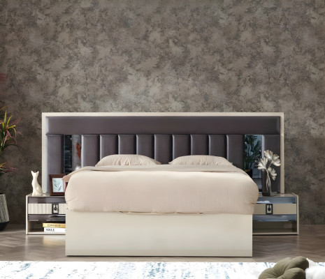 Conjunto de muebles de dormitorio de diseño moderno de lujo de 5 piezas cama matrimonial armario