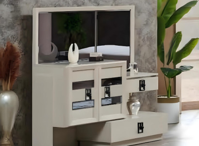 Conjunto de muebles de dormitorio de diseño moderno de lujo de 5 piezas cama matrimonial armario