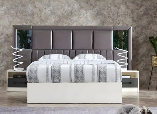 Cama matrimonial moderna de madera diseño de mobiliario