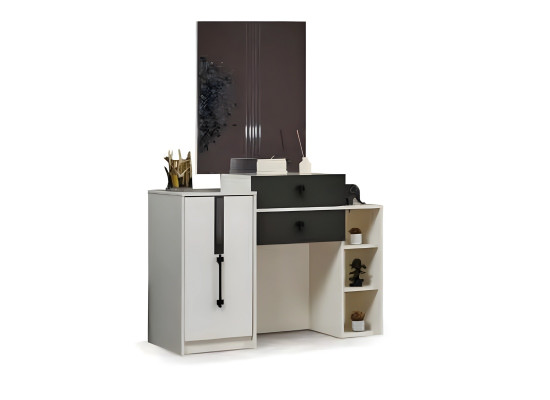 Mueble de tocador de lujo con espejo de madera