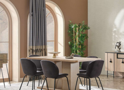 Juego de comedor 6x sillas mesa de comedor completo 7 pz diseño moderno de lujo