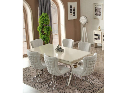 Mesa de comedor con 6 sillas Juego completo diseño moderno muebles de madera