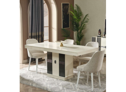 Conjunto de muebles de comedor moderno con mesa y 4 sillas de diseño