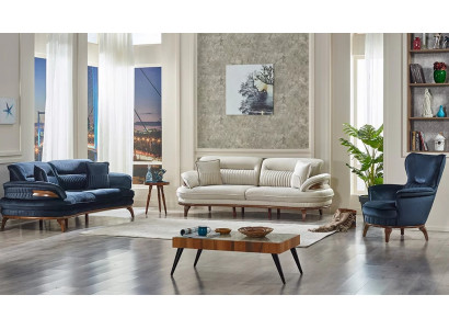 Conjunto de sofás de salón de 3 piezas en tela 2x sofás de 3 plazas moderno sillón muebles de lujo