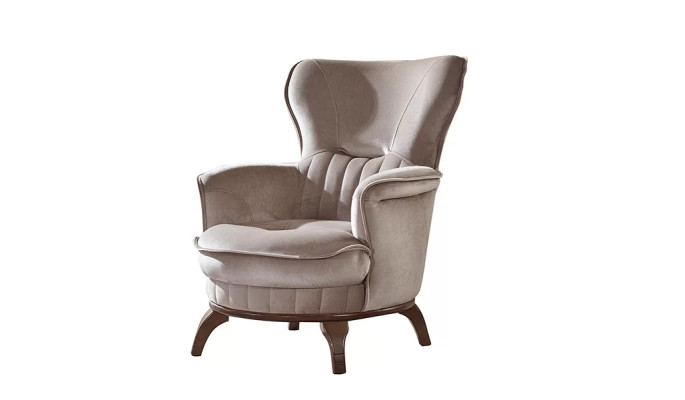 Sillón de diseño moderno tapizado gris
