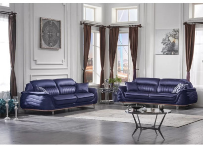 Sofá lujoso de 2x tres plazas tapizado en tela para sala de estar