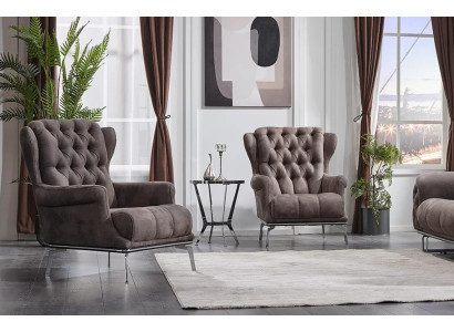 Sillón Chesterfield moderno de lujo 2x para muebles de sala