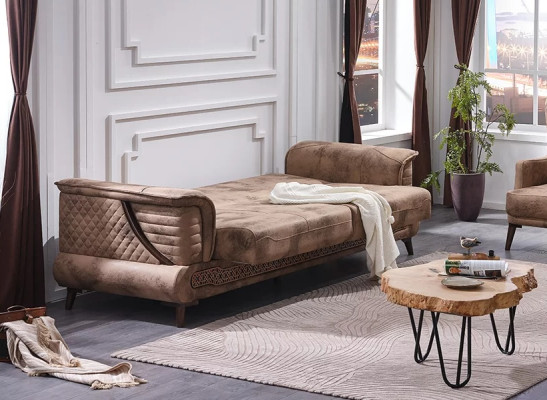 Sofá de lujo de tela de tres plazas para salón de diseño moderno