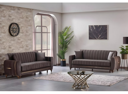 Conjunto de sofás de diseño para sala de estar 3+3 plazas Moderno 2x sofás Muebles de lujo