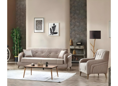 Juego de sofá completo de 2 piezas muebles tapizados salón 3+1 plazas