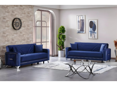 Conjunto de sofá de diseño para sala de estar 2x sofá de tres plazas con muebles tapizados