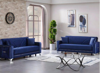 Conjunto de sofá de diseño para sala de estar 2x sofá de tres plazas con muebles tapizados