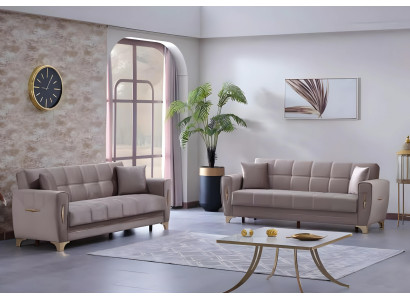 Juego de sofás de lujo completo 3+3 plazas salón 2x sofás de tres plazas