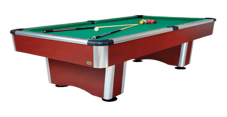 Mesa de billar moderna de madera maciza y aluminio