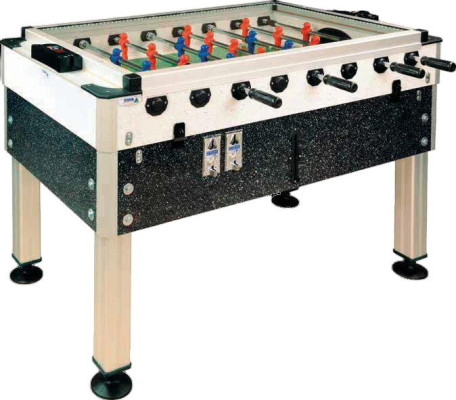Mesa de futbolín de MDF y aluminio negro de diseño moderno