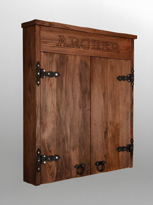 Juego de dardos vintage de madera marrón con diseño rústico