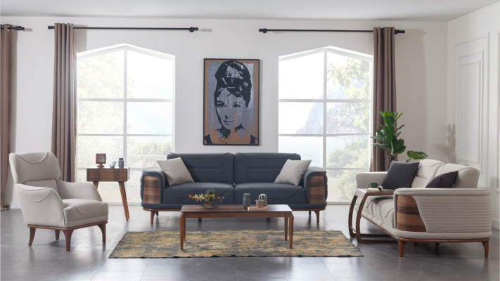Sillón color beige para sala de estar de estilo moderno Nuevo