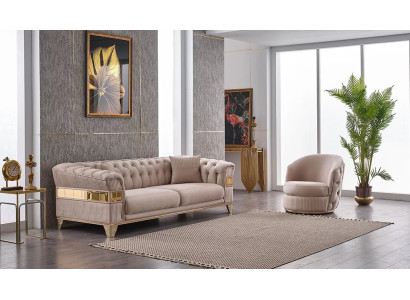 Conjunto de muebles de lujo diseño 2 piezas sofá 3+1 plazas completo salón