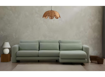 Sofá moderno en forma de L negro para sala de estar