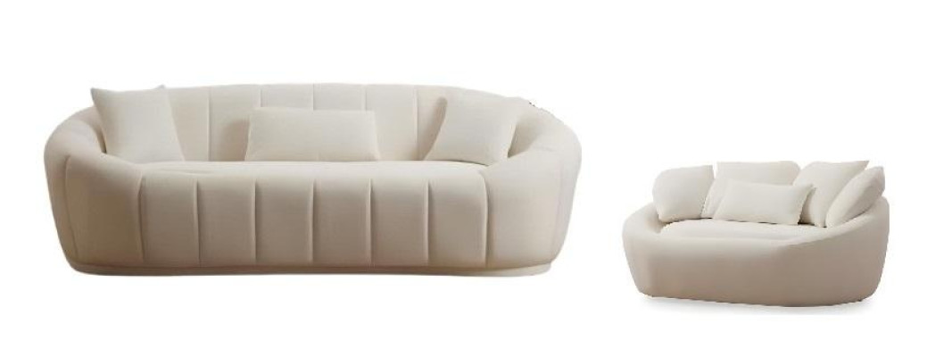 Conjunto de sofá moderno blanco para sala de estar de 3 plazas