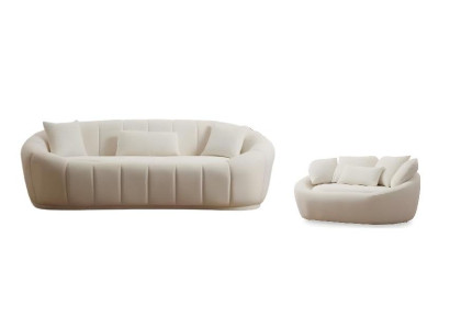 Conjunto de sofá moderno blanco para sala de estar de 3 plazas