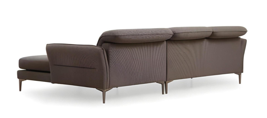 Sofá esquinero de diseño gris-blanco para sala de estar con sillón