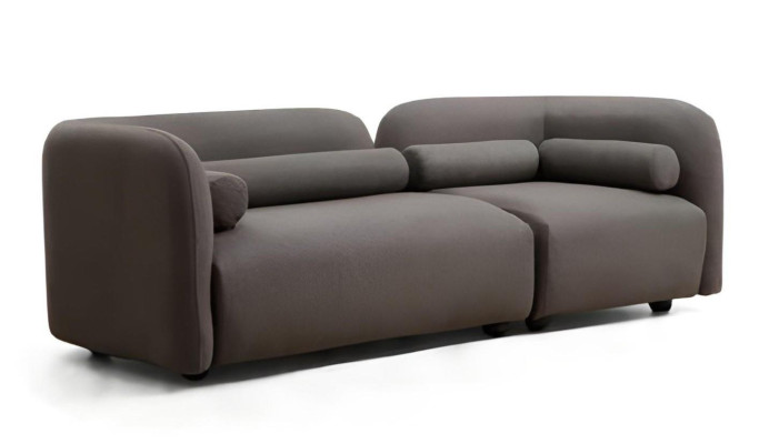 Sofá moderno diseñador negro-rojo 3 piezas