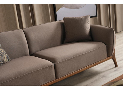 Sofá elegante de 3 plazas marrón para sala de estar